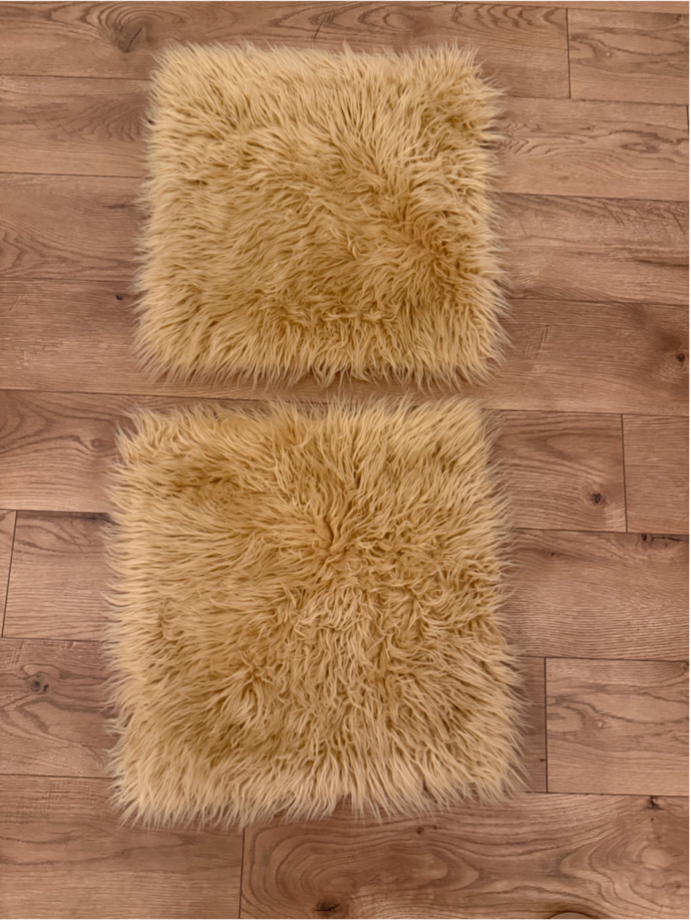 Set of 2 Faux Fur Accent Pillows 18x18”